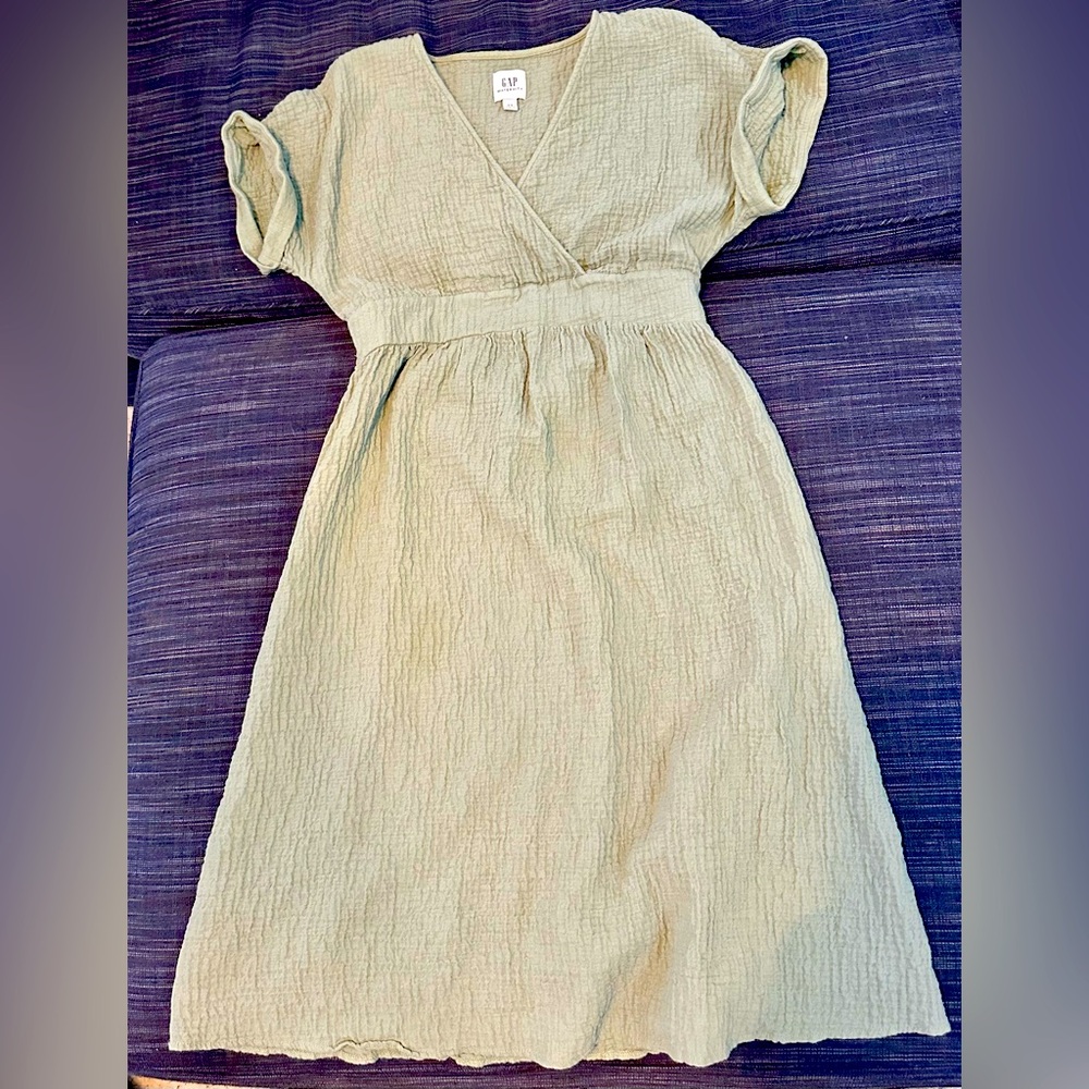 GAP Maternity Sage green gauze dress